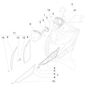 46. Piaggio Zip 50 IGET 4T 3V Euro5 - 45 km/h - 2021-2023 - LBMCD2100 - Teile Scheinwerfer - Blinklicht vorne