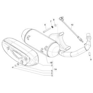18. Piaggio Zip 50 IGET 4T 3V Euro5 - 45 km/h - 2021-2023 - LBMCD2100 - Teile Auspuff