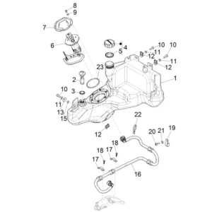 33. Piaggio Zip 50 IGET 4T 3V Euro5 - 45 km/h - 2021-2023 - LBMCD2100 - Teile Benzintank