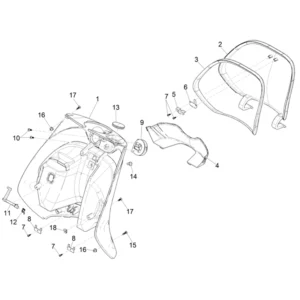 23. Piaggio Zip 50 IGET 4T 3V Euro5 - 45 km/h - 2021-2023 - LBMCD2100 - Teile Innenverkleidung