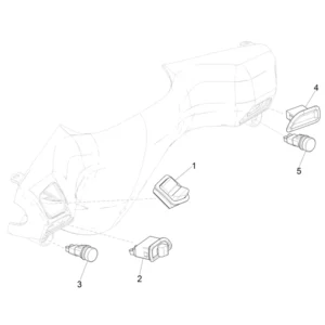 45. Piaggio Zip 50 IGET 4T 3V Euro5 - 45 km/h - 2021-2023 - LBMCD2100 - Teile Schalter