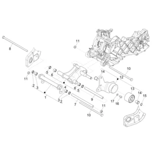 38. Piaggio Zip 50 IGET 4T 3V Euro5 - 45 km/h - 2021-2023 - LBMCD2100 - Ersatzteile Schwenkarm