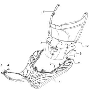 24. Piaggio Zip 50 IGET 4T 3V Euro5 - 45 km/h - 2021-2023 - LBMCD2100 - Teile Trittbrett