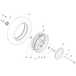 41. Piaggio Zip 50 IGET 4T 3V Euro5 - 45 km/h - 2021-2023 - LBMCD2100 - Teile Vorderrad