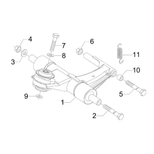 39. Vespa Sprint 50 IGET 4T 3V Euro4 - 45 km/h - 2018-2021 - ZAPCA0101 - Ersatzteile Schwenkarm