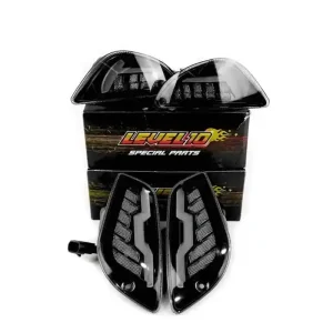 Level 10 - Vespa LX / Vespa S - LED-Blinkerset - Vorne und hinten - Flow Version - Blitzschlag